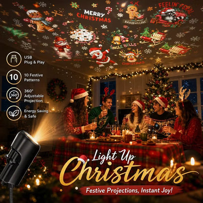 Holiday Glow™ USB Christmas Projector