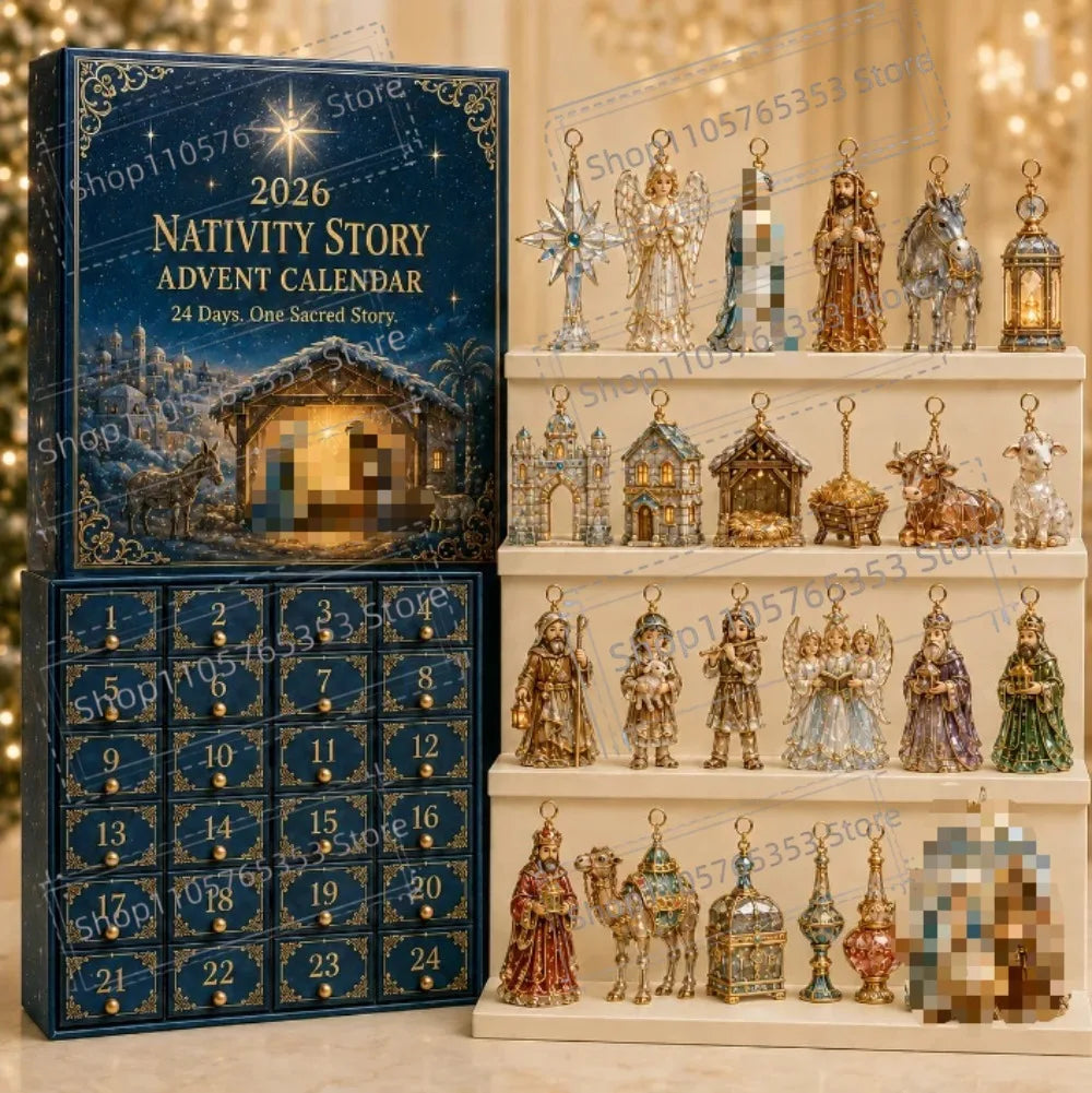 2026 Christmas Countdown Calendar 2D Acrylic Flat Nutcracker Advent 24 Days Ornaments Christmas Countdown Calendar Party Gifts