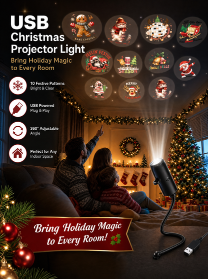 Holiday Glow™ USB Christmas Projector